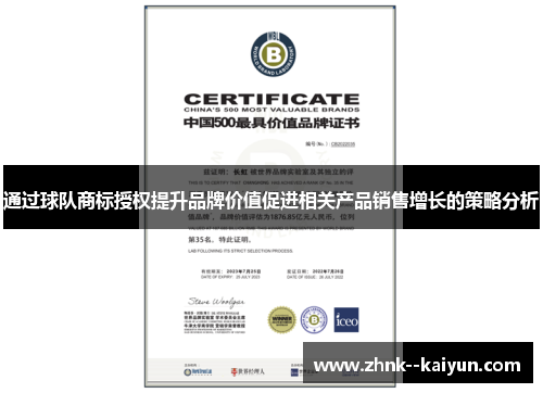 通过球队商标授权提升品牌价值促进相关产品销售增长的策略分析